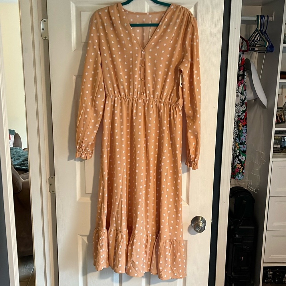 Peach Polka Dot Dress